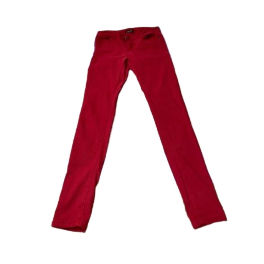 Rue 21 Solid Skinny Red Size 7/8R Stretchable Fit Cropped Ankle Denim Jeans